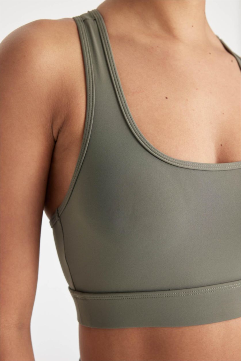 Женщины Хаки Спортивный бюстгальтер, DeFactoFit