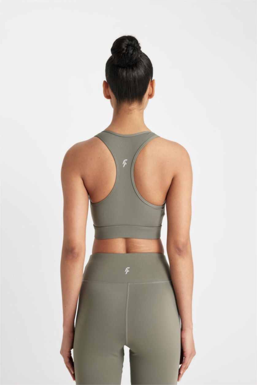 Женщины Хаки Спортивный бюстгальтер, DeFactoFit