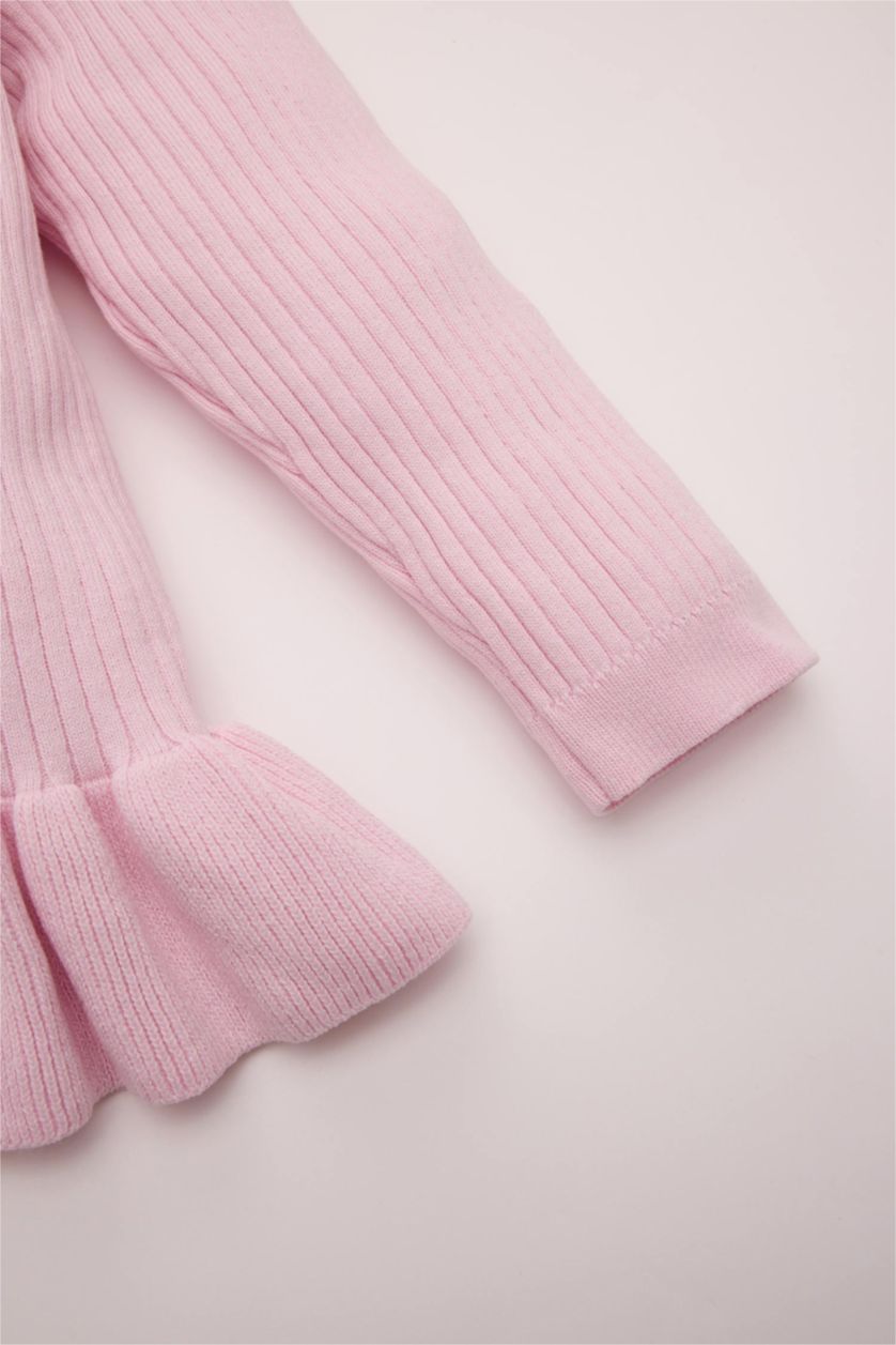 طفلة صغيرة زهري فاتح طقم برقبة مستديرة من قطعتين