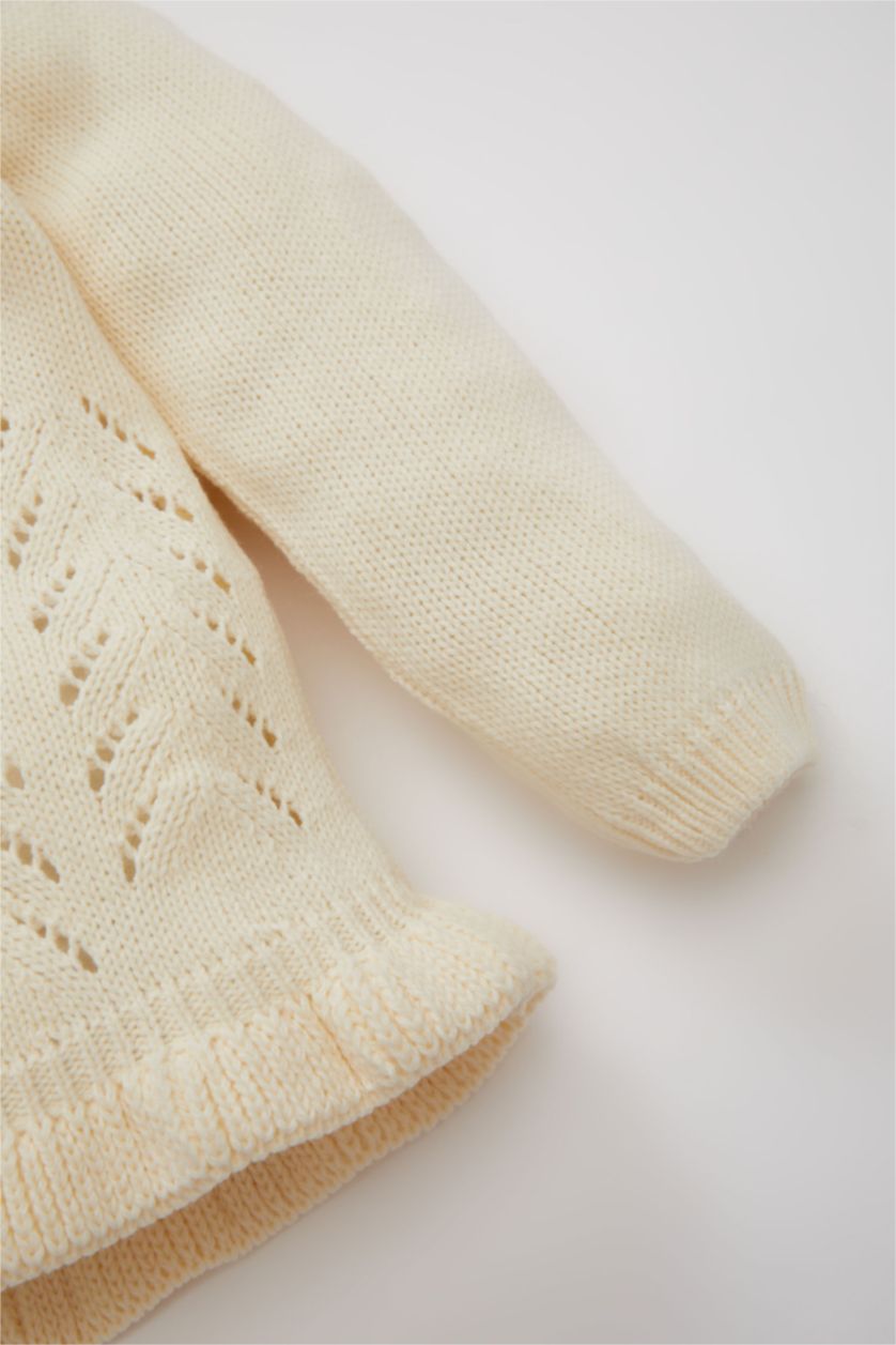 Kız Bebek Taş Kız Bebek Yılbaşı Temalı 2'li Triko Takım Uzun Kollu  Üst Beli Lastikli Alt