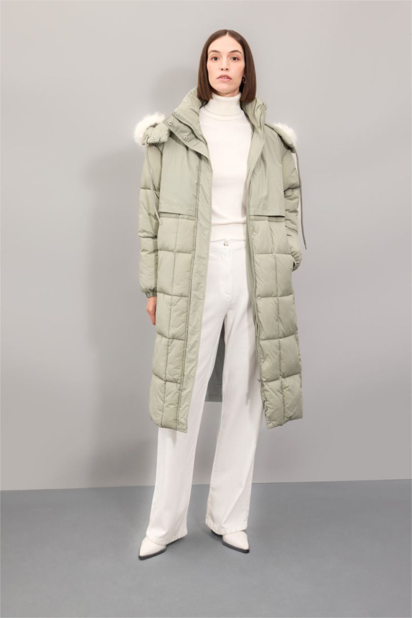 Woman Mint Regular Fit Coat