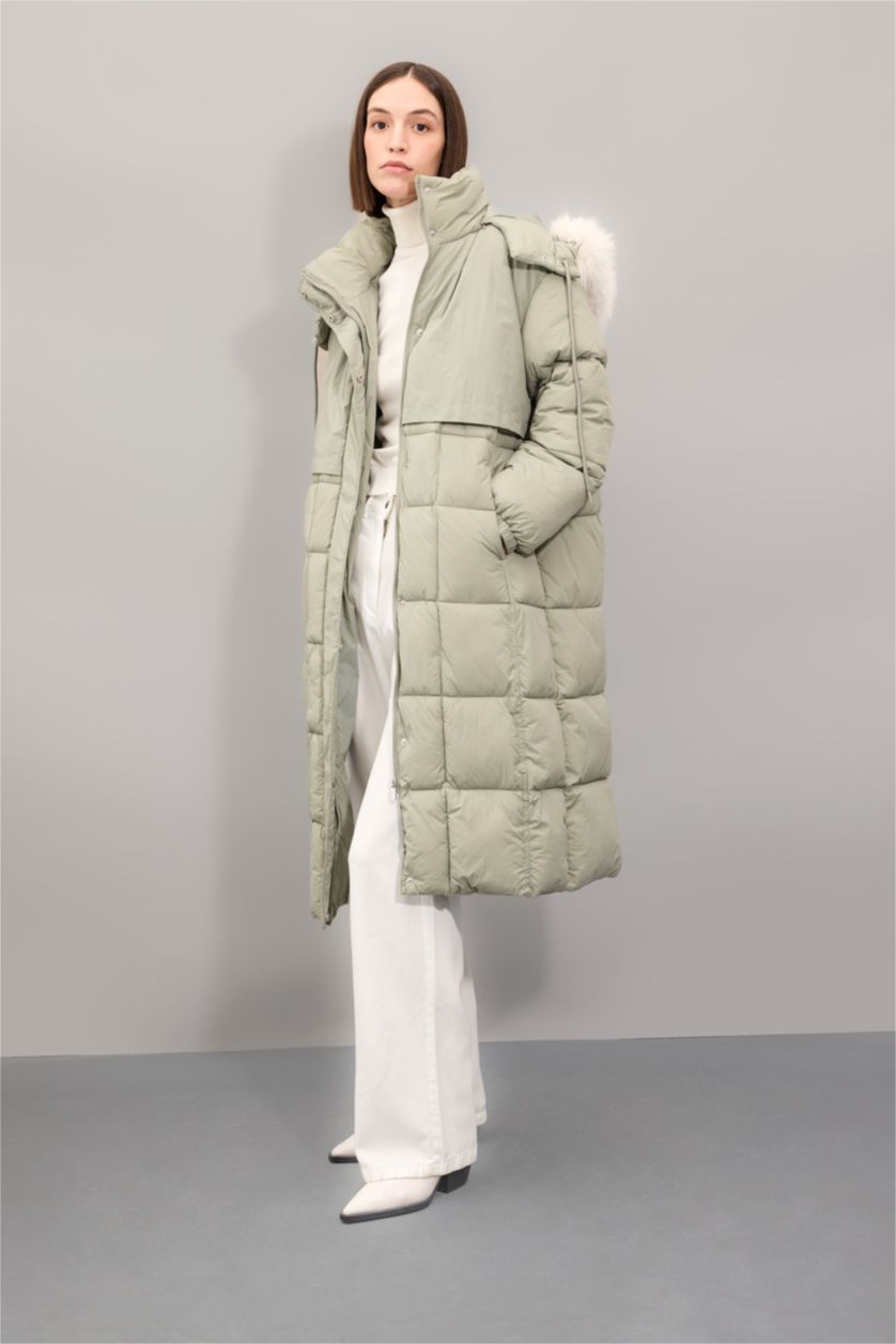 Woman Mint Regular Fit Coat