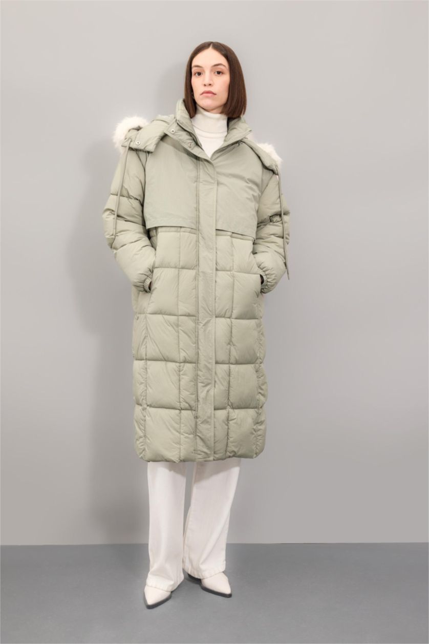 Woman Mint Regular Fit Coat