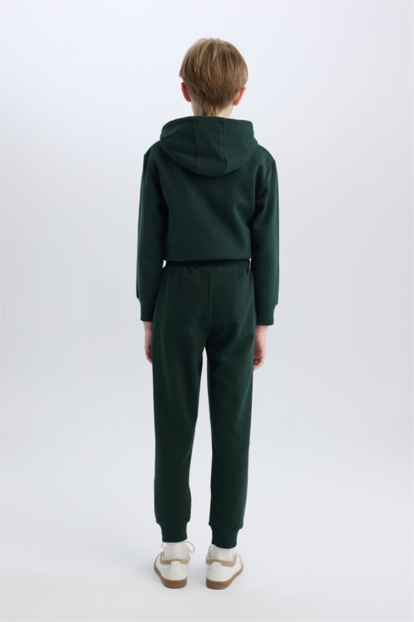 أولادي أخضر غامق بنطلون سويت بانتس تقيل برجل مطاطي