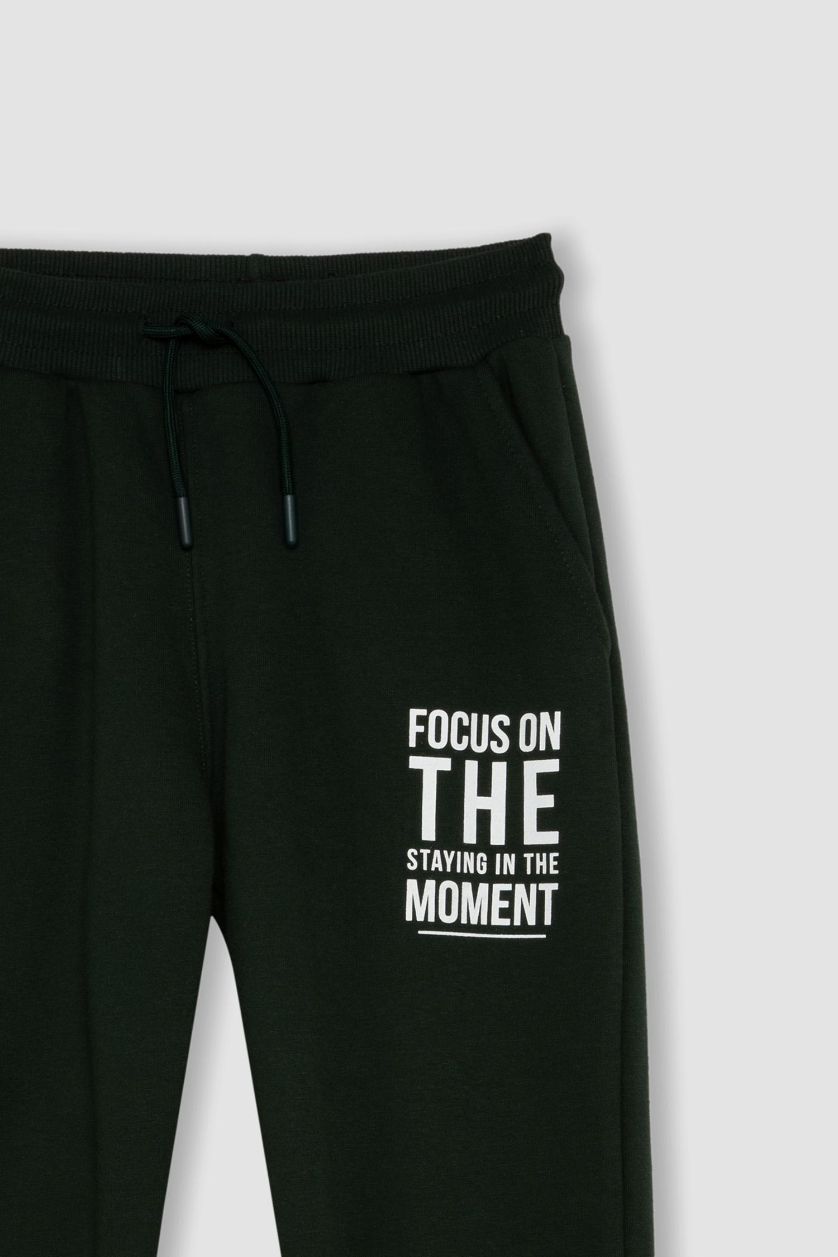 أولادي أخضر غامق بنطلون سويت بانتس تقيل برجل مطاطي