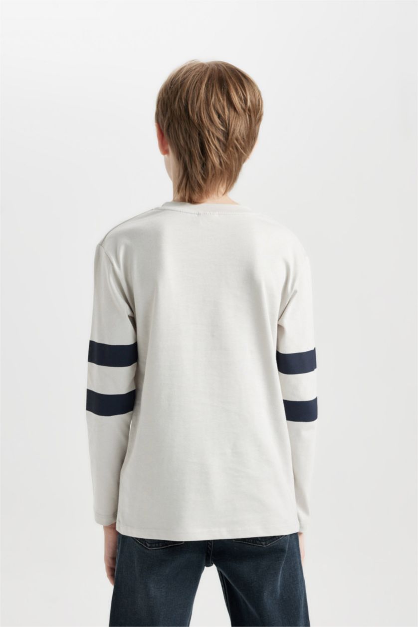 GARÇONS Gris Clair T-Shirt imprimé à Manches Longues et Col rond pour Garçon