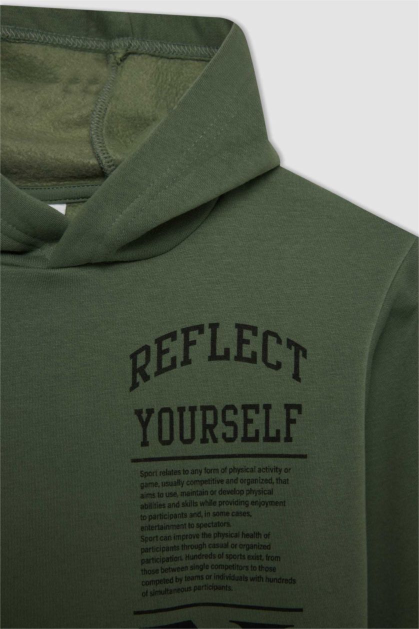 أولادي كاكي سويت شيرت اولادي قصة عادية بجيب