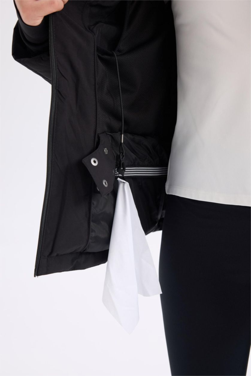 Женщины Черный Куртка водоотталкивающая с капюшоном, DeFactoFit