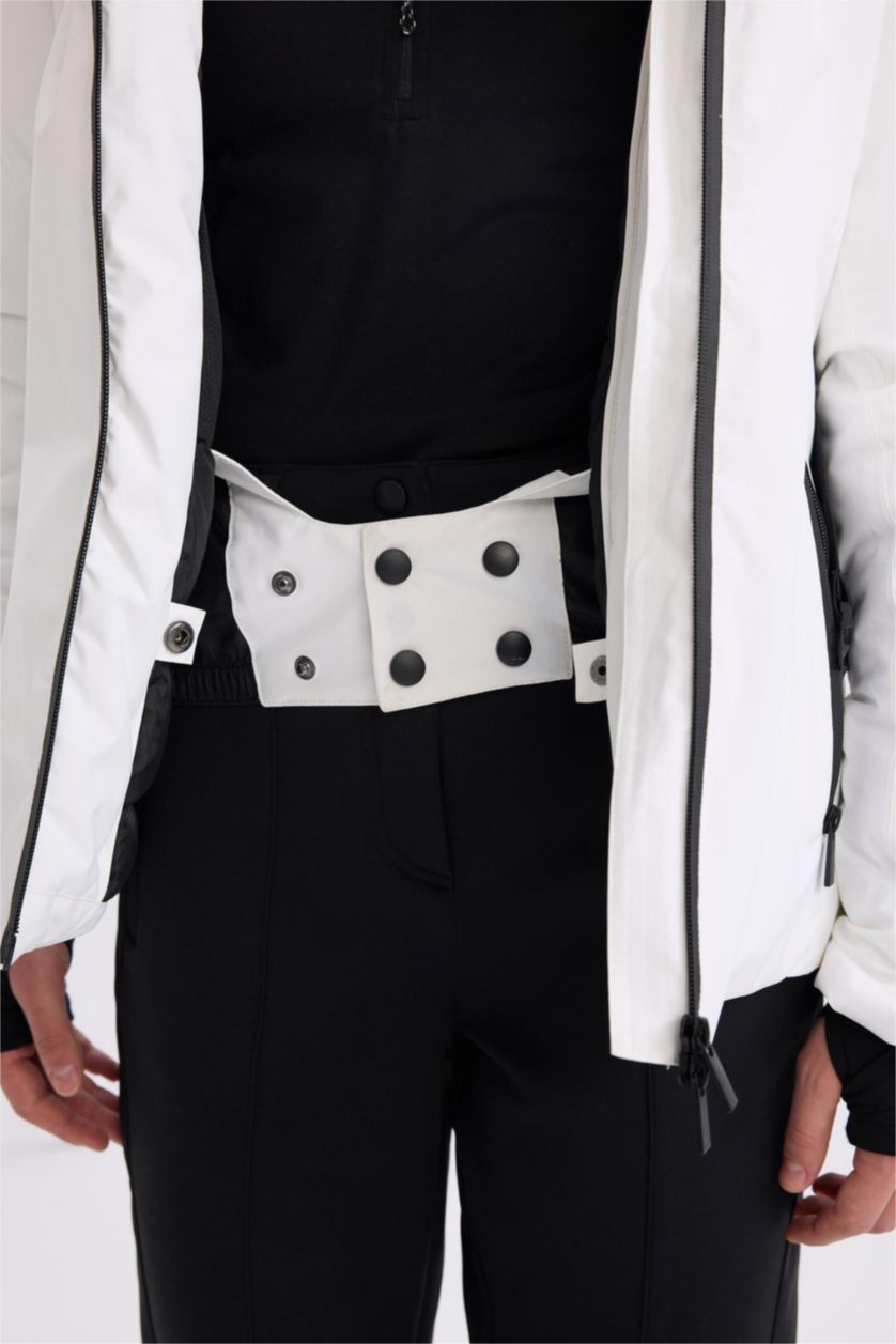 Женщины Белый Куртка водоотталкивающая с капюшоном, DeFactoFit