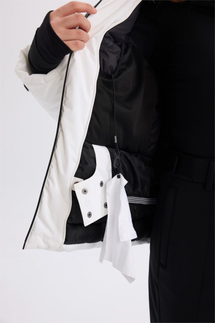 Женщины Белый Куртка водоотталкивающая с капюшоном, DeFactoFit