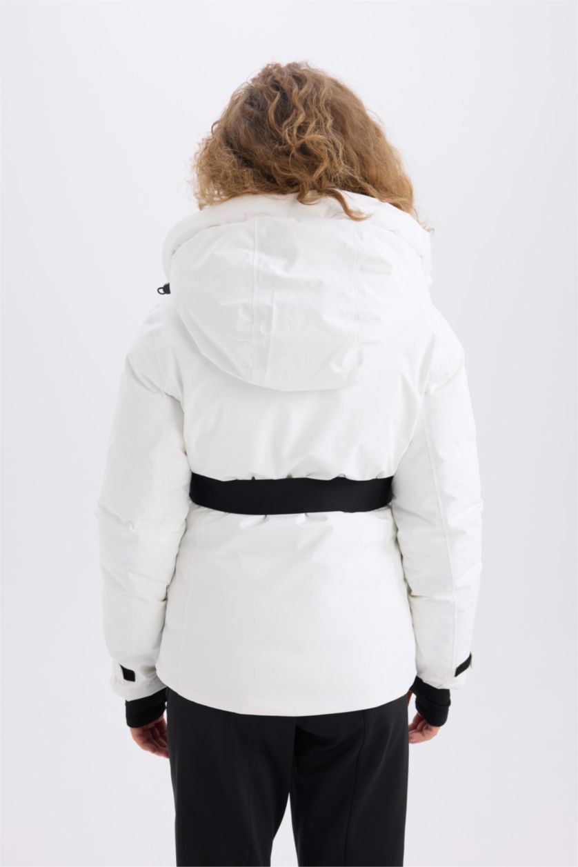 Женщины Белый Куртка водоотталкивающая с капюшоном, DeFactoFit