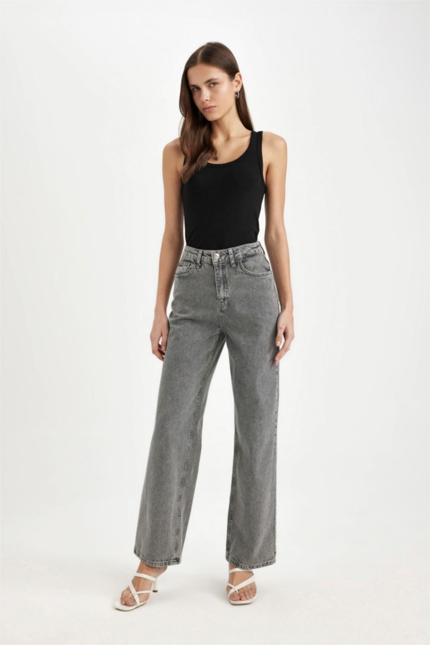 Kadın Siyah Slım Fıt U Yaka Basıc Ribana Atlet