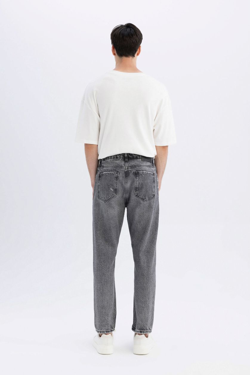 Ерлер Сұр 90 жылдардағы слим пішімі деним слим хем Шалбар