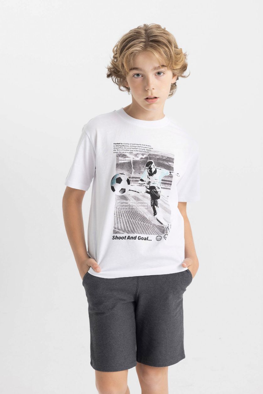 أولاد أبيض سيت ولادي شورت وتيشيرت - قطعتين