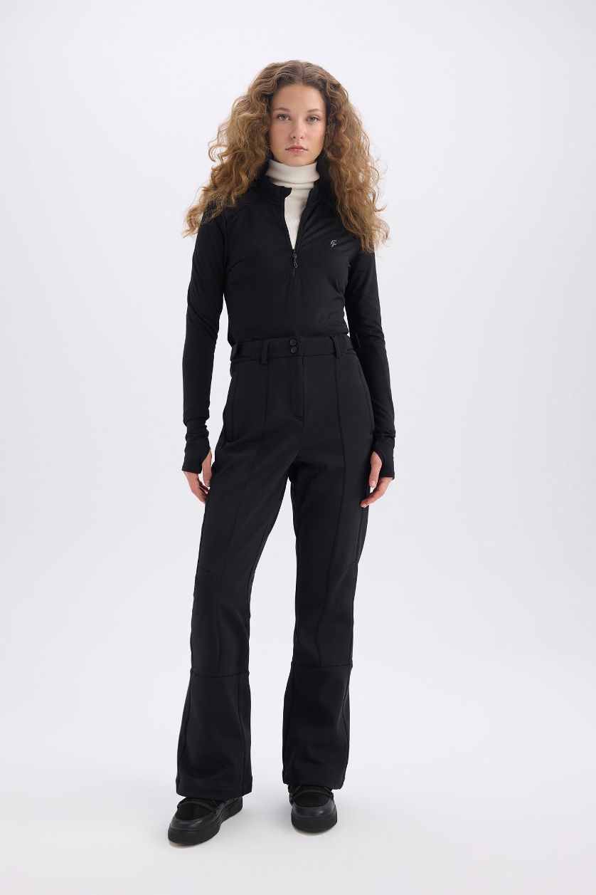 حريمي أسود بنطلون تزلج رياضي سوفتشيل قصة عادية من DeFactoFit