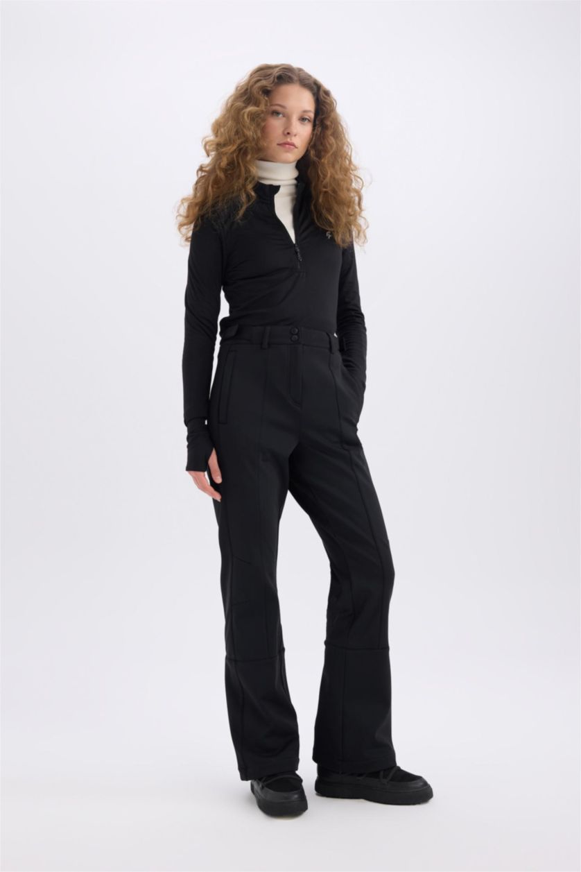 حريمي أسود بنطلون تزلج رياضي سوفتشيل قصة عادية من DeFactoFit