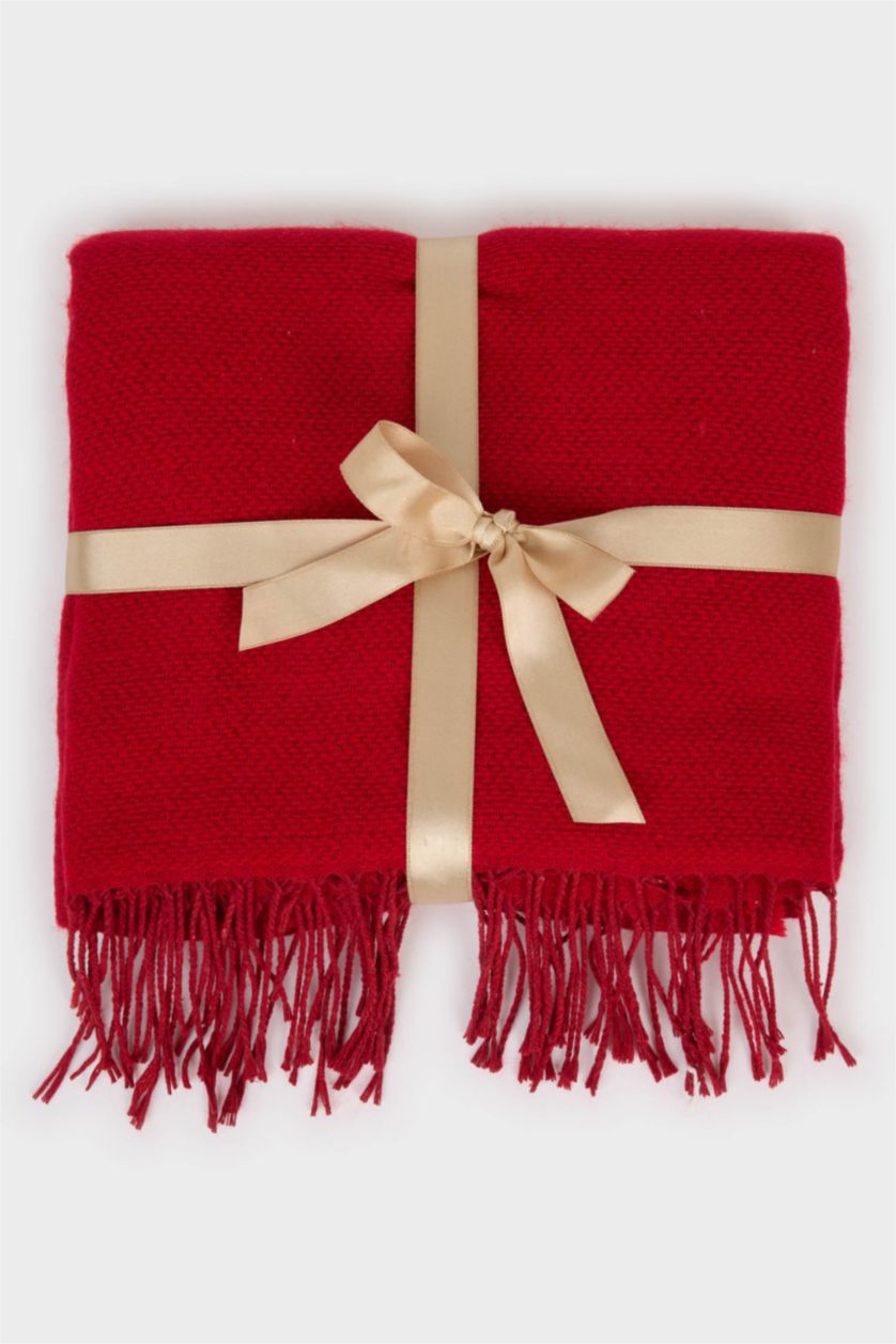 WOMAN Red طقم سكارف منسوج