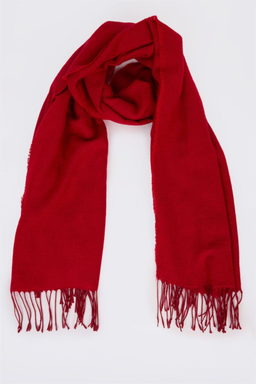 WOMAN Red طقم سكارف منسوج