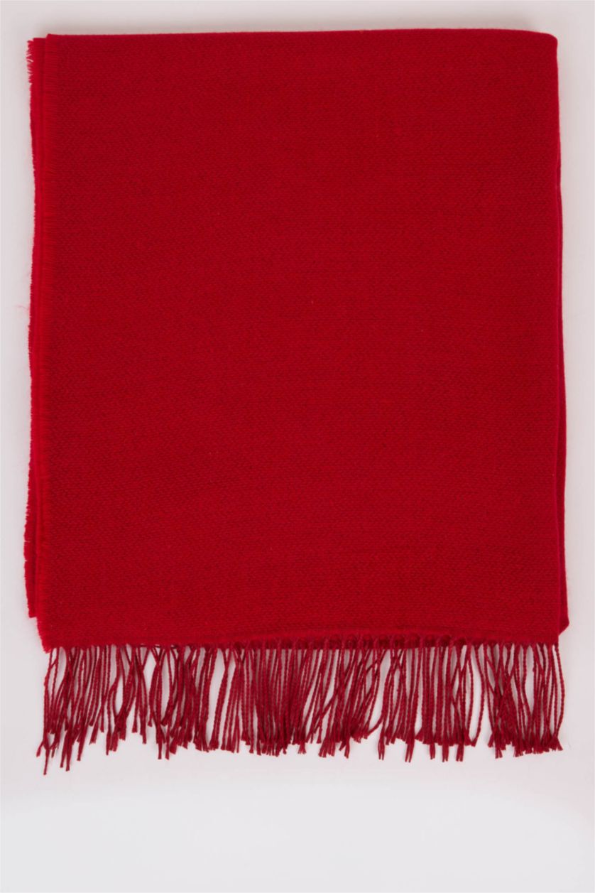 WOMAN Red طقم سكارف منسوج