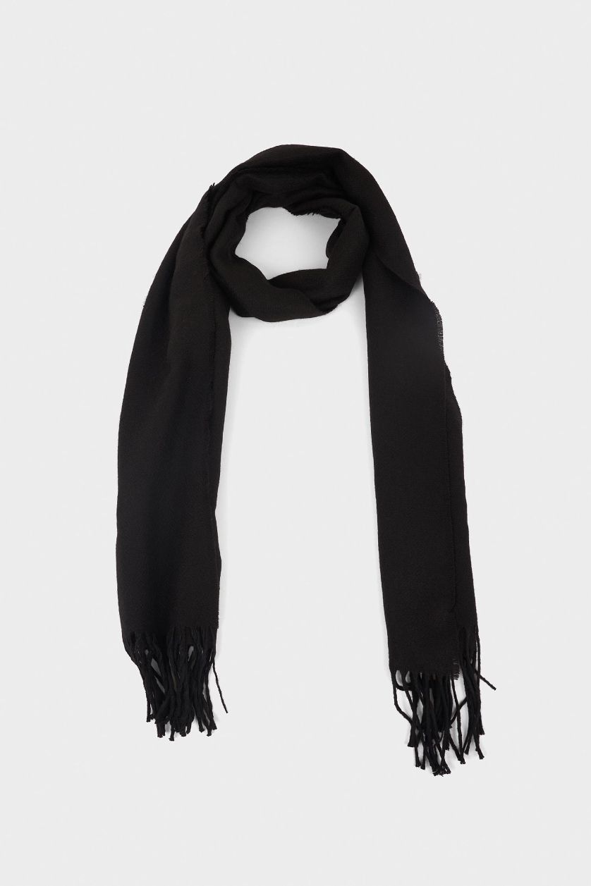 Kadın Siyah Kadın Yılbaşı Temalı Dokuma Atkı