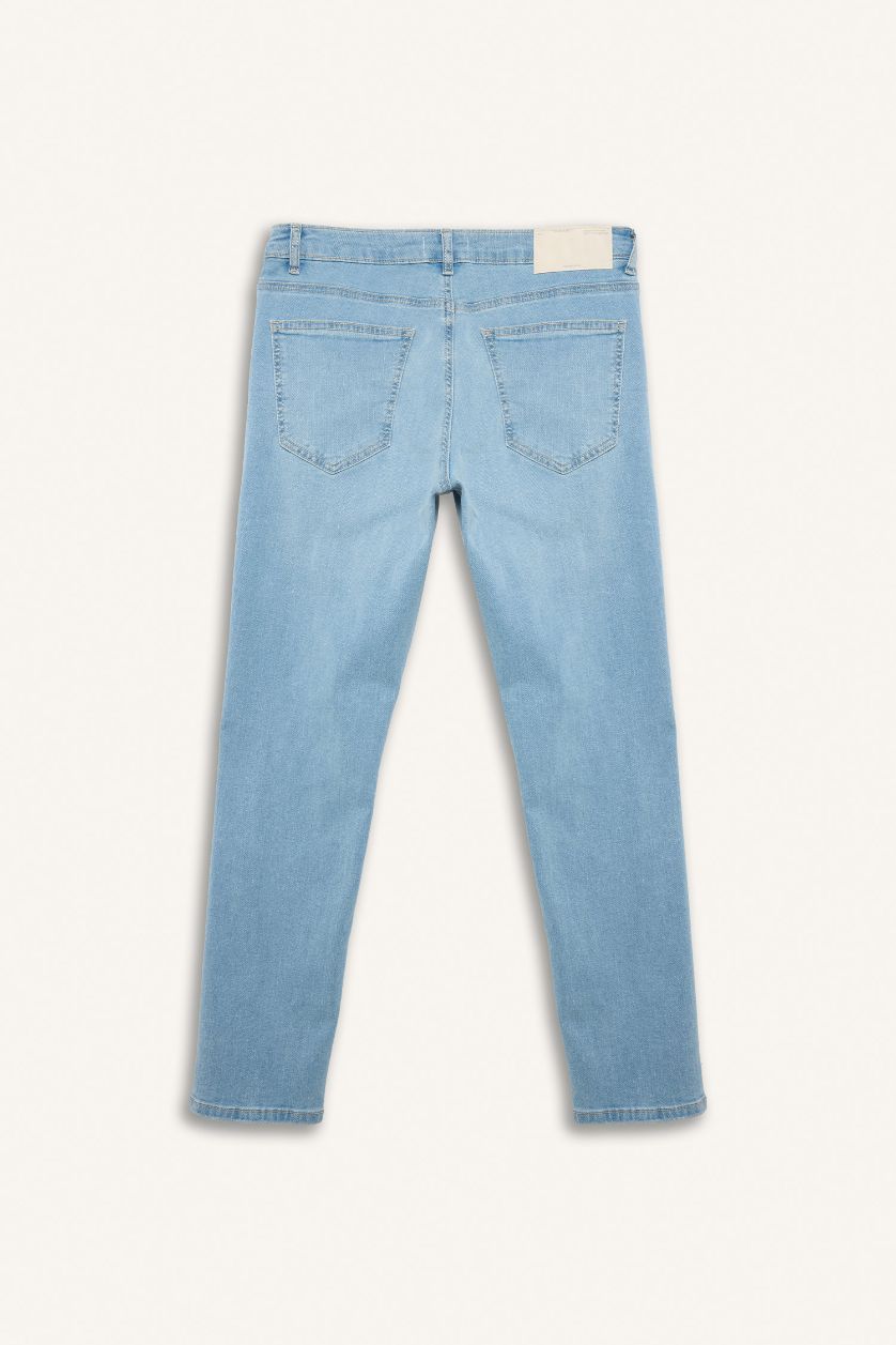 Man Light Blue Carlo Skinny Fit Regular Waist Jeans