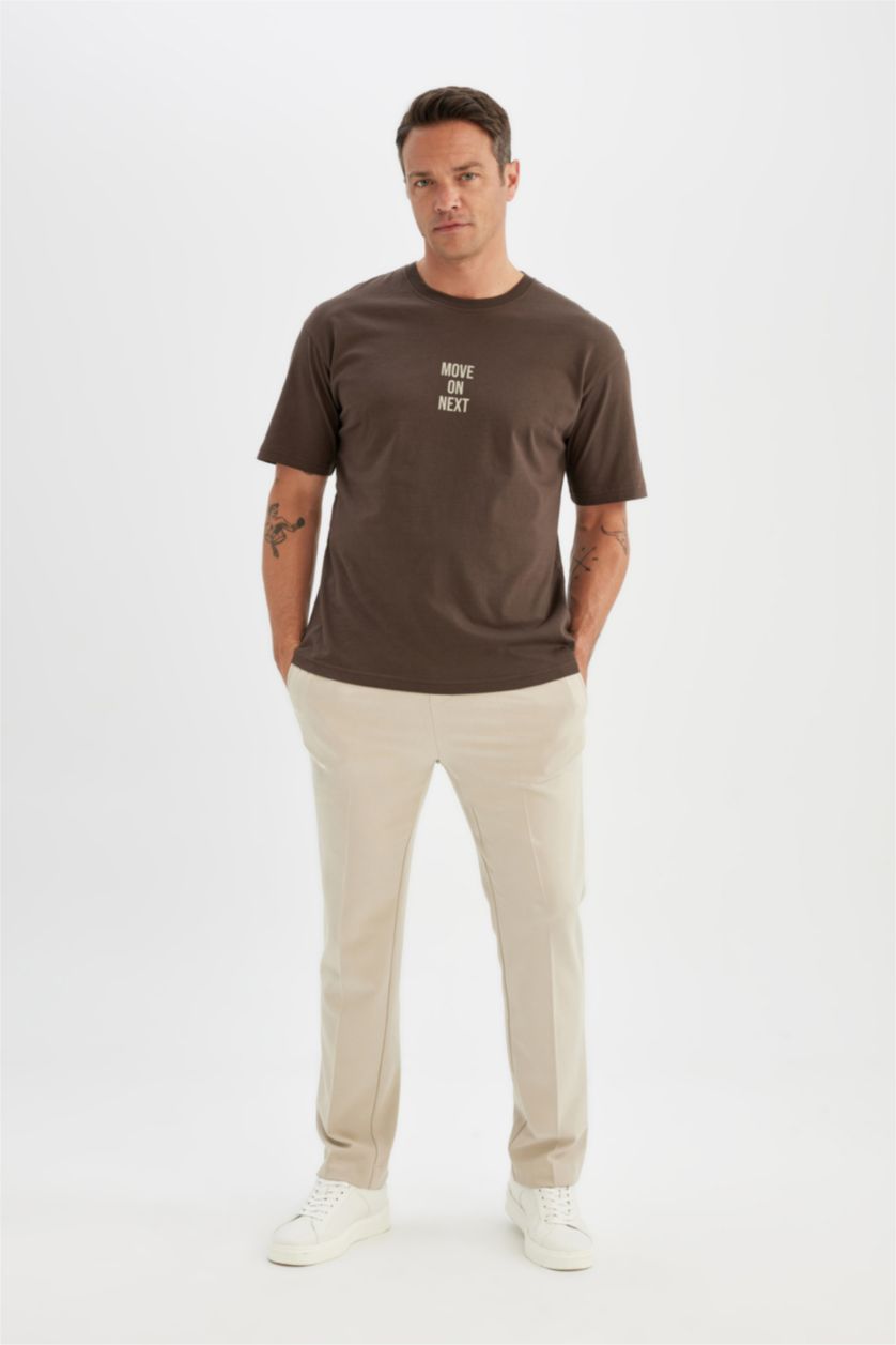 MAN Brown Relax Fit Crew Neck Short Sleeve T-Shirt