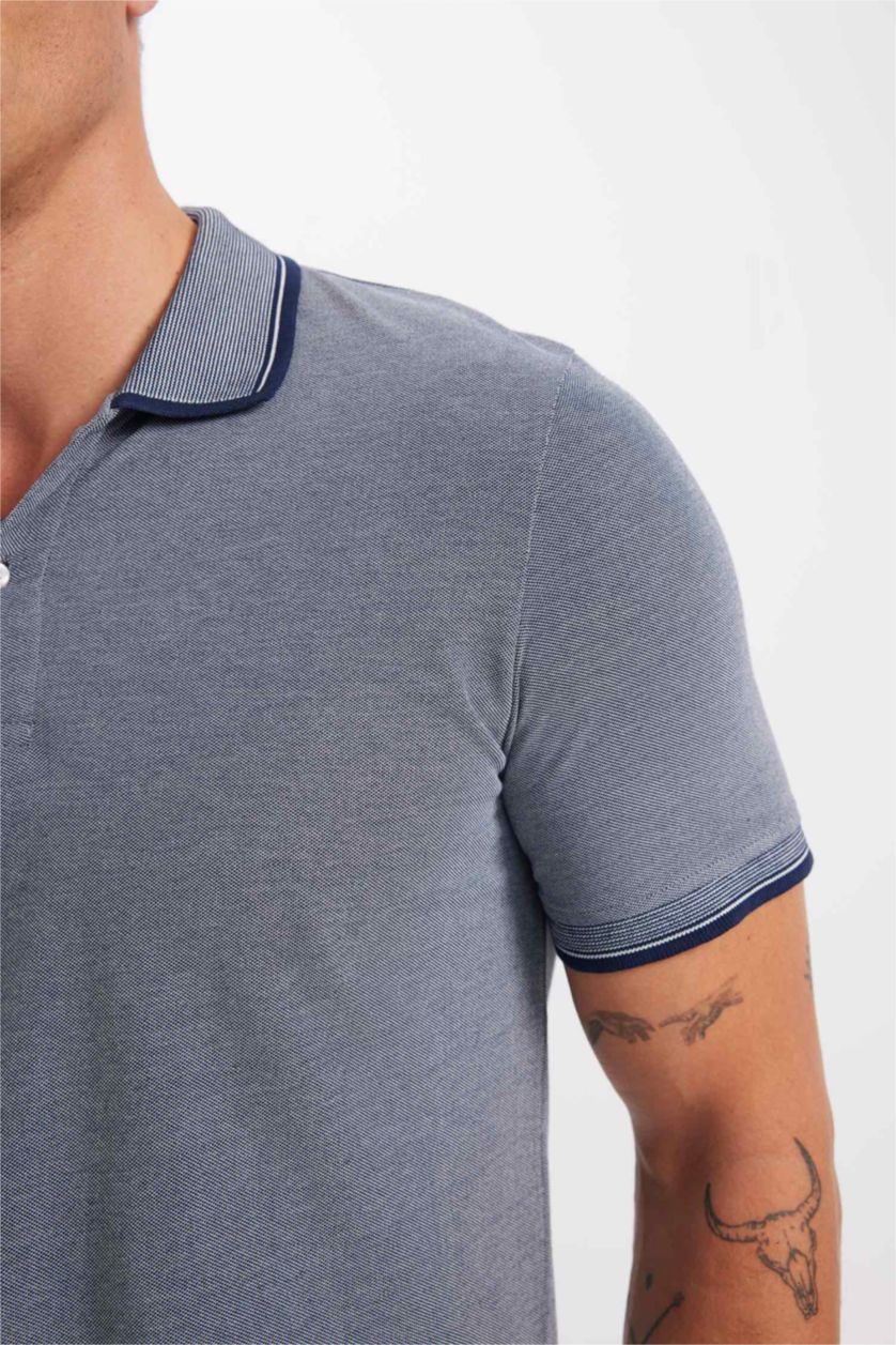 MAN NAVY Slim Fit Polo Cotton T-Shirt