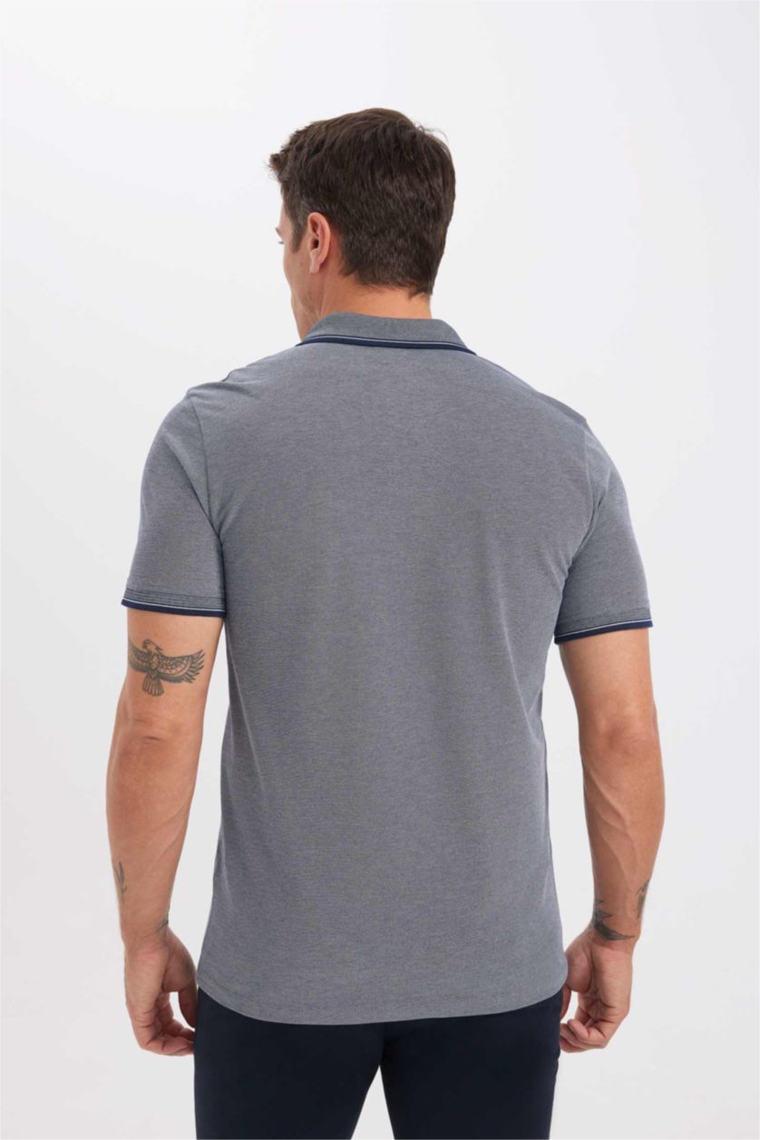 MAN NAVY Slim Fit Polo Cotton T-Shirt