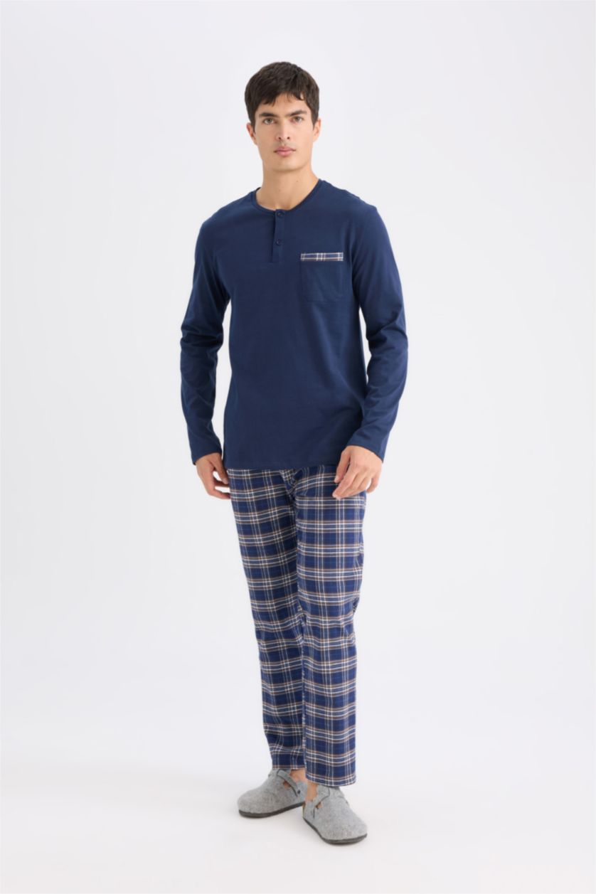 Men NAVY Flanel 2 piece Set