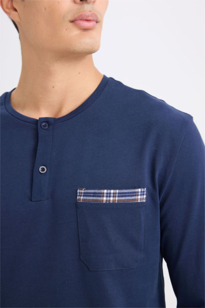 Men NAVY Flanel 2 piece Set