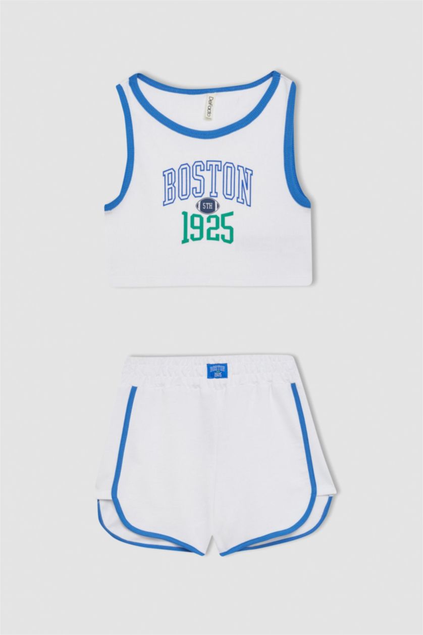 GIRLS & TEENS White Girl Ribbed Camisole 2 Piece Set