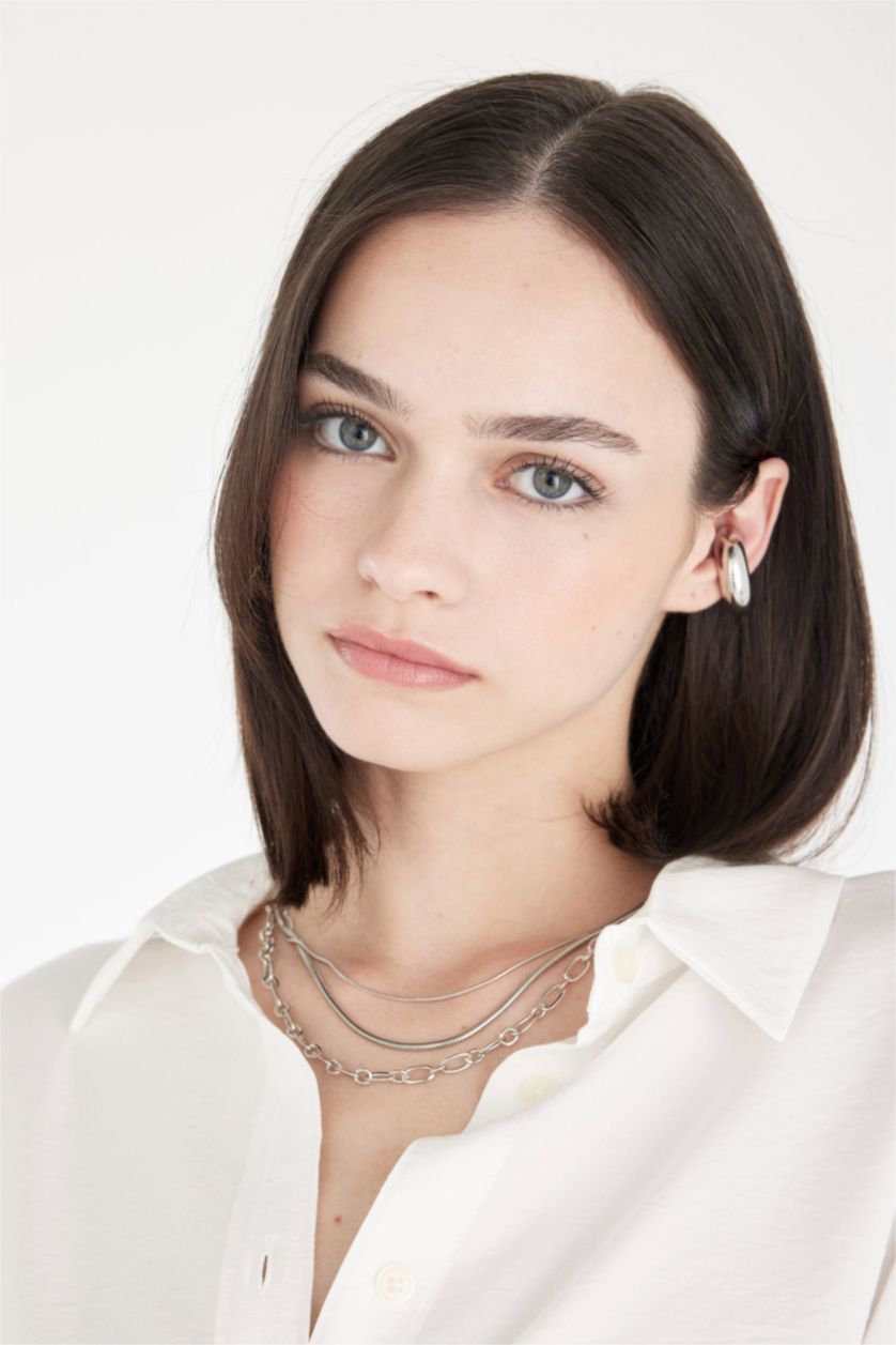 نساء Gümüş سلسلة نسائية فضي - 3 قطع