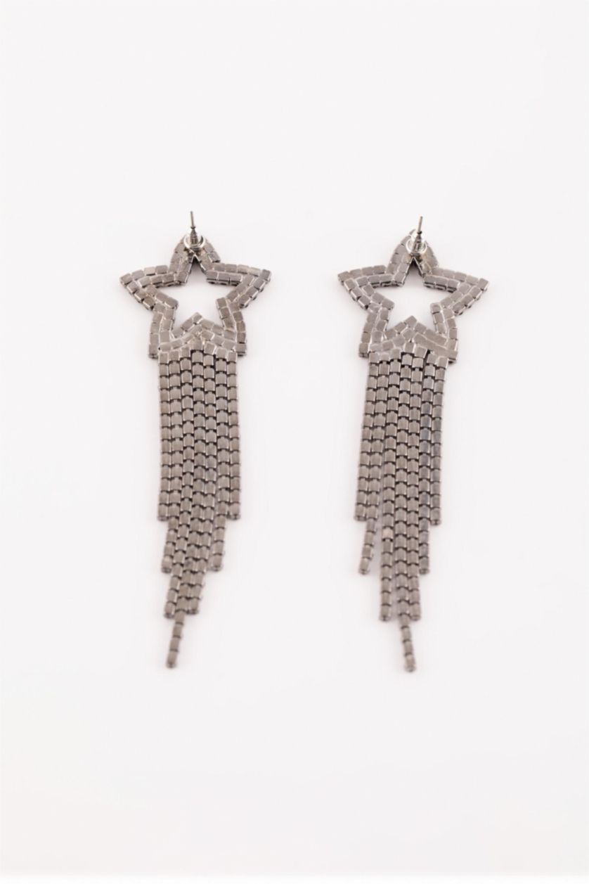 FEMME Noir Boucles d'oreilles étoiles noires pour femme