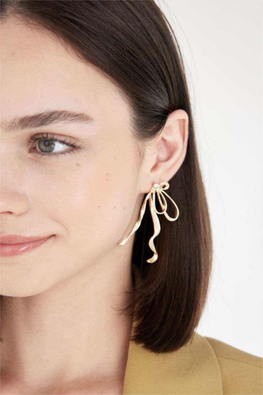 FEMME Altın Boucles d'oreilles nœud doré pour femme