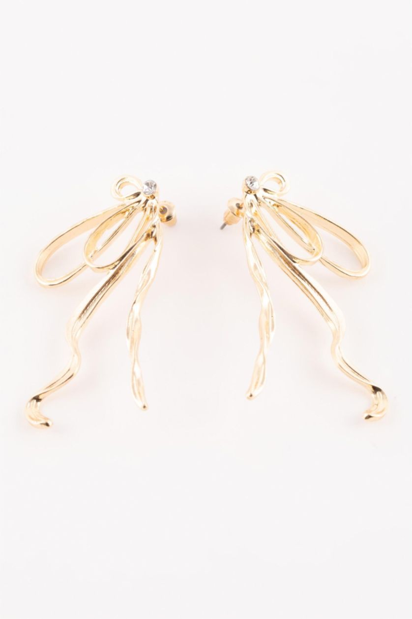 FEMME Altın Boucles d'oreilles nœud doré pour femme