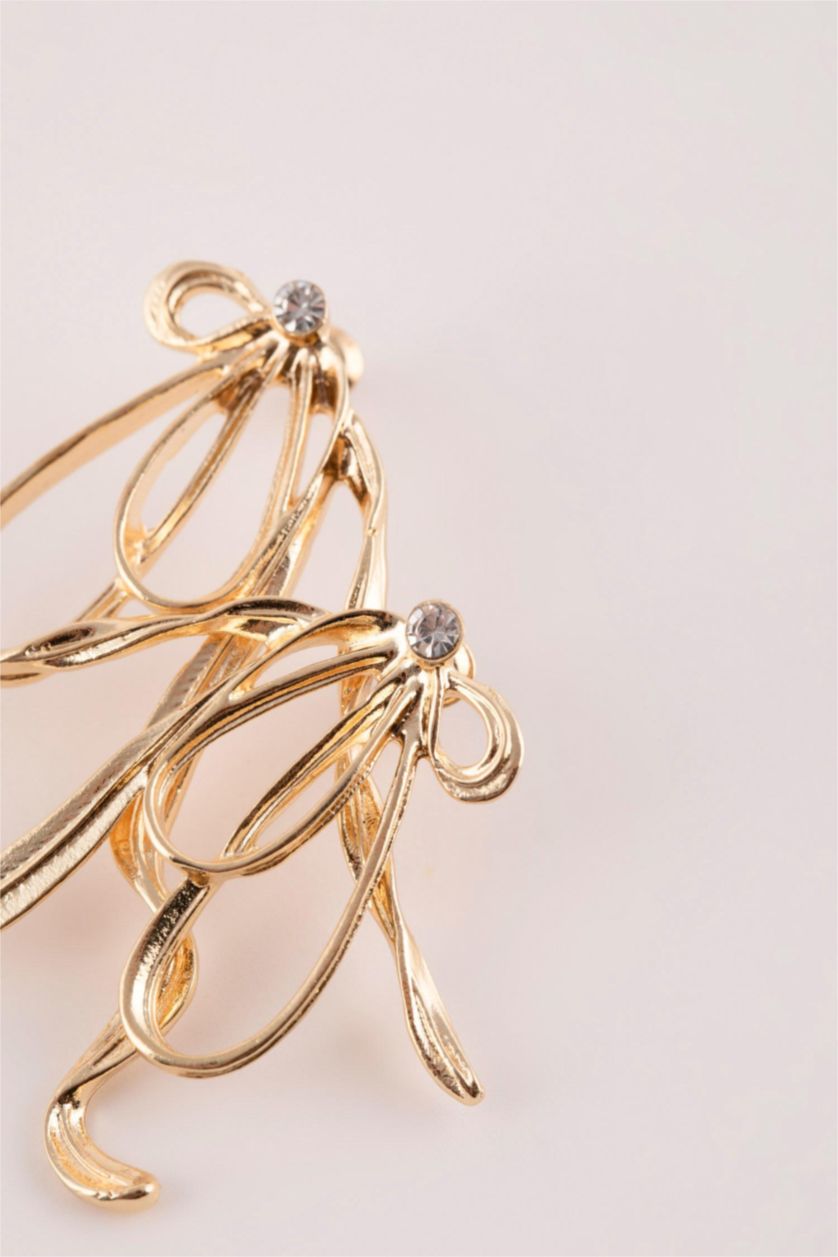 FEMME Altın Boucles d'oreilles nœud doré pour femme