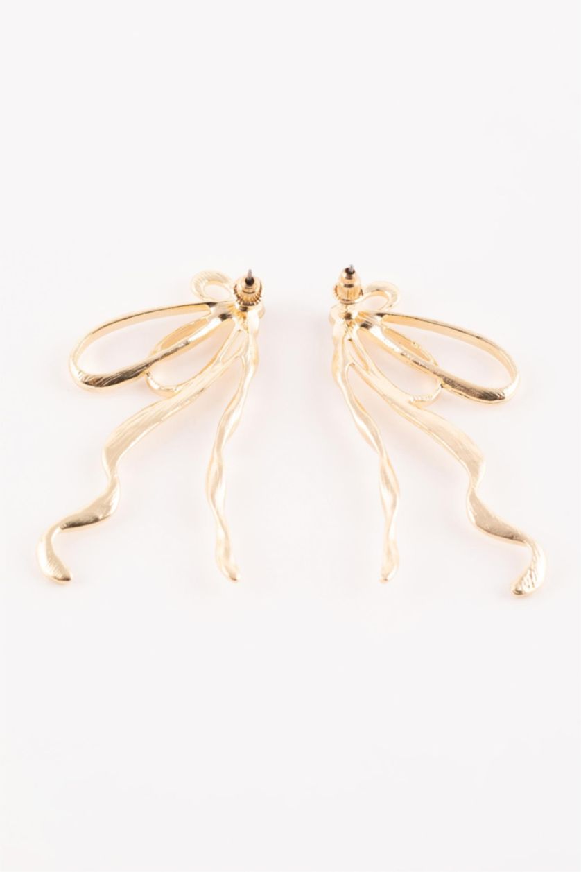 FEMME Altın Boucles d'oreilles nœud doré pour femme