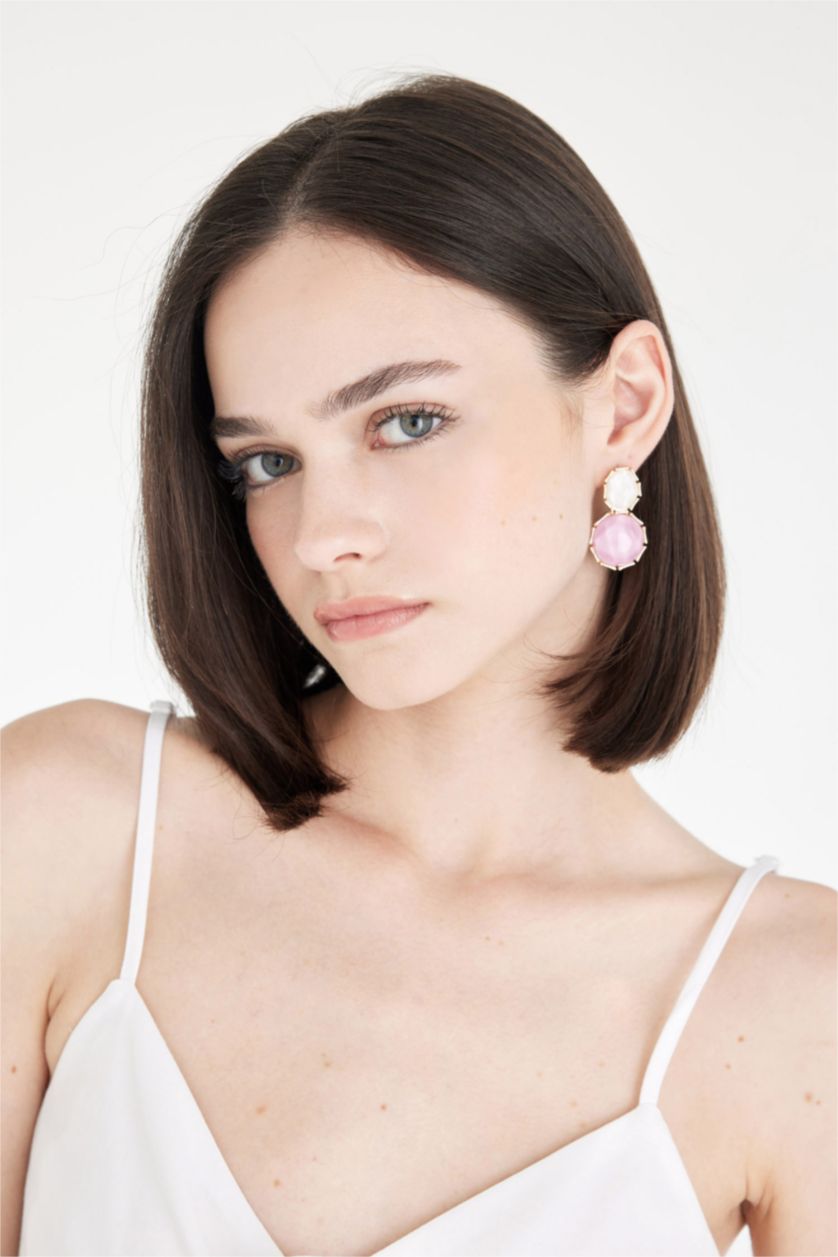 FEMME Karma Boucles d'oreilles roses et blanches pour femme