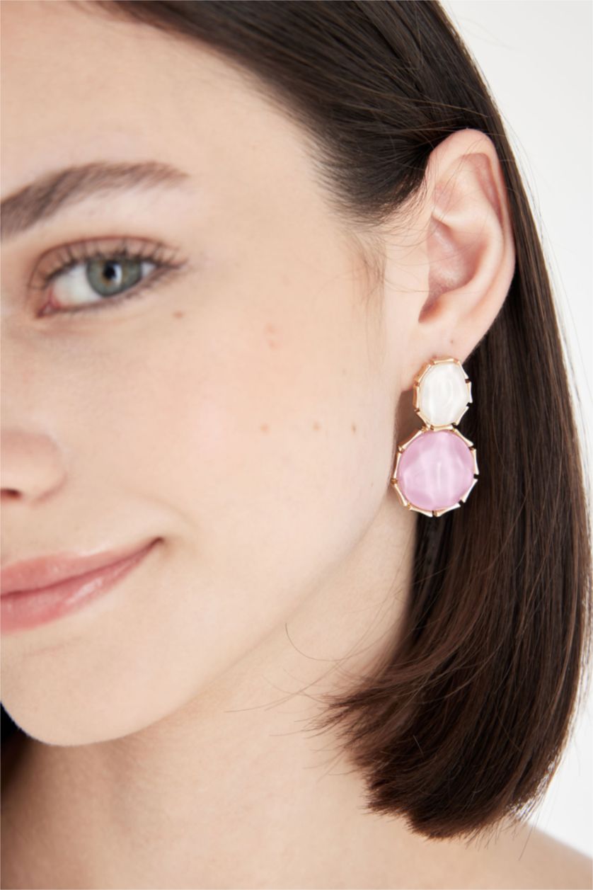 FEMME Karma Boucles d'oreilles roses et blanches pour femme