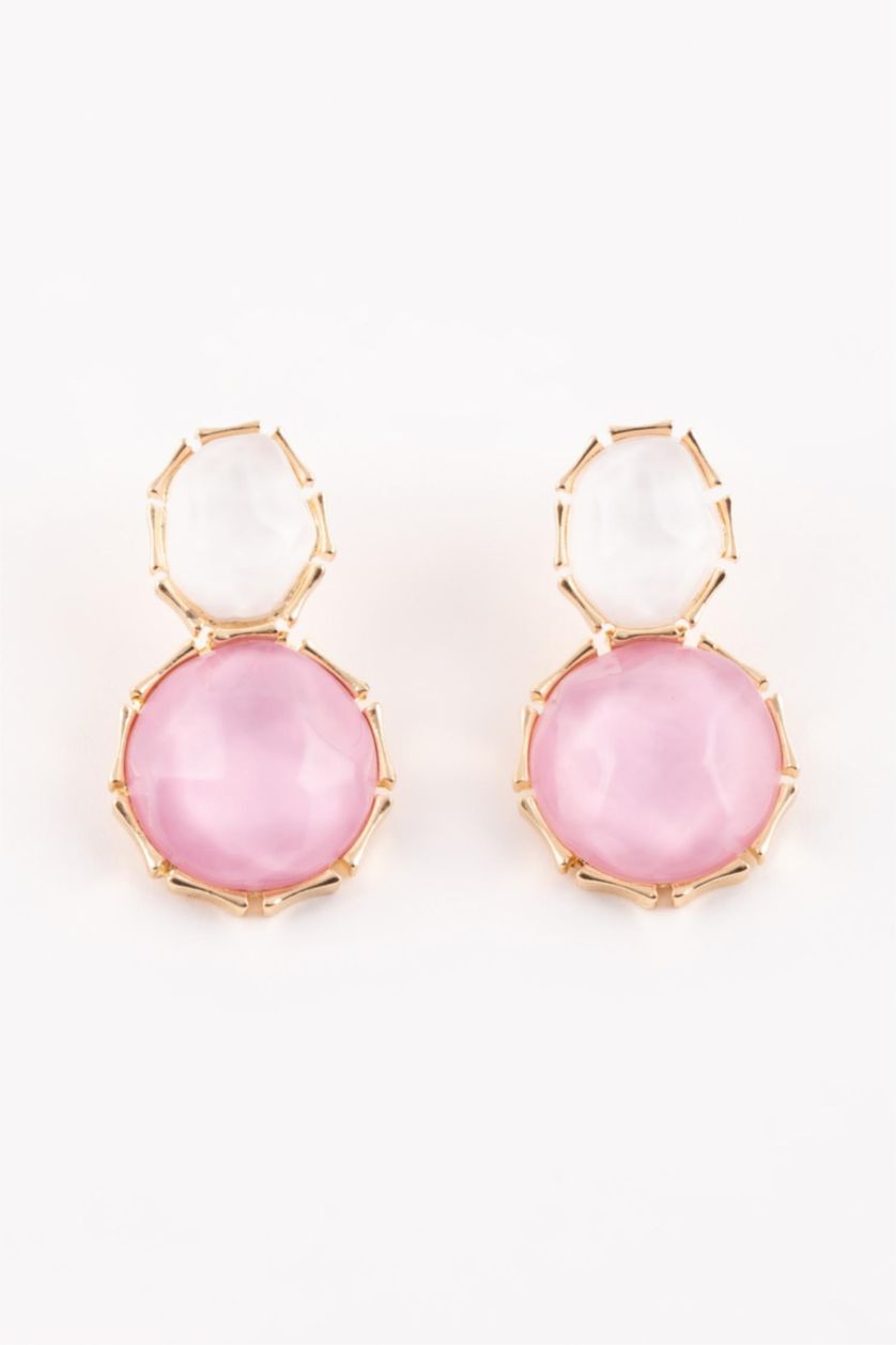 FEMME Karma Boucles d'oreilles roses et blanches pour femme