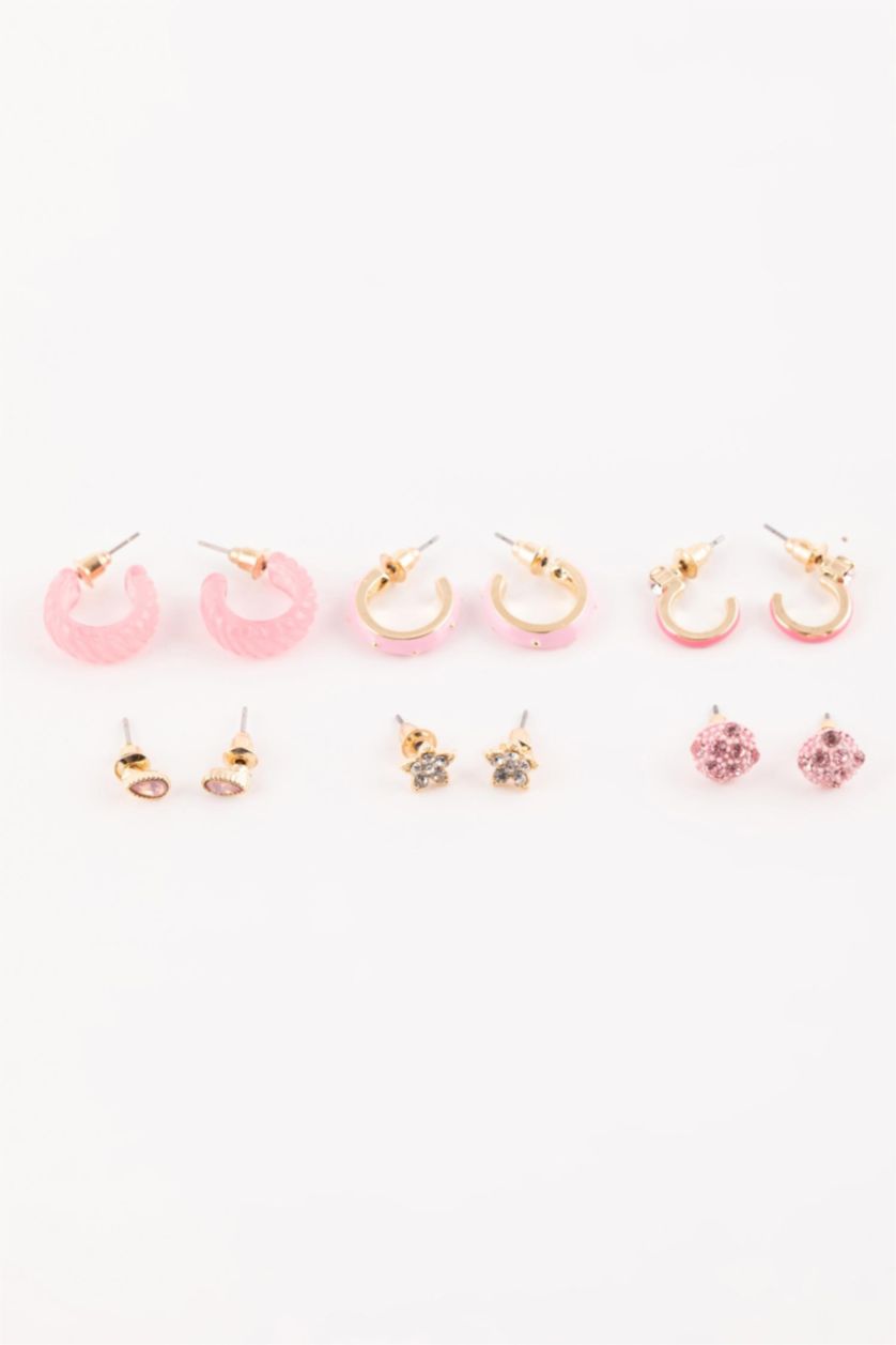 WOMAN Karma Woman 6 Piece Pink Gold Earring