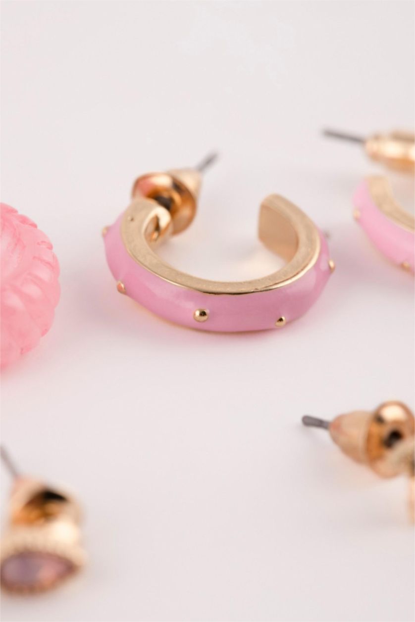 WOMAN Karma Woman 6 Piece Pink Gold Earring