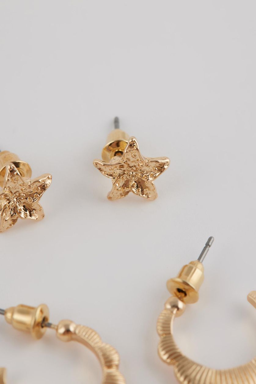 WOMAN GOLD Woman 6 Piece Gold Earrings