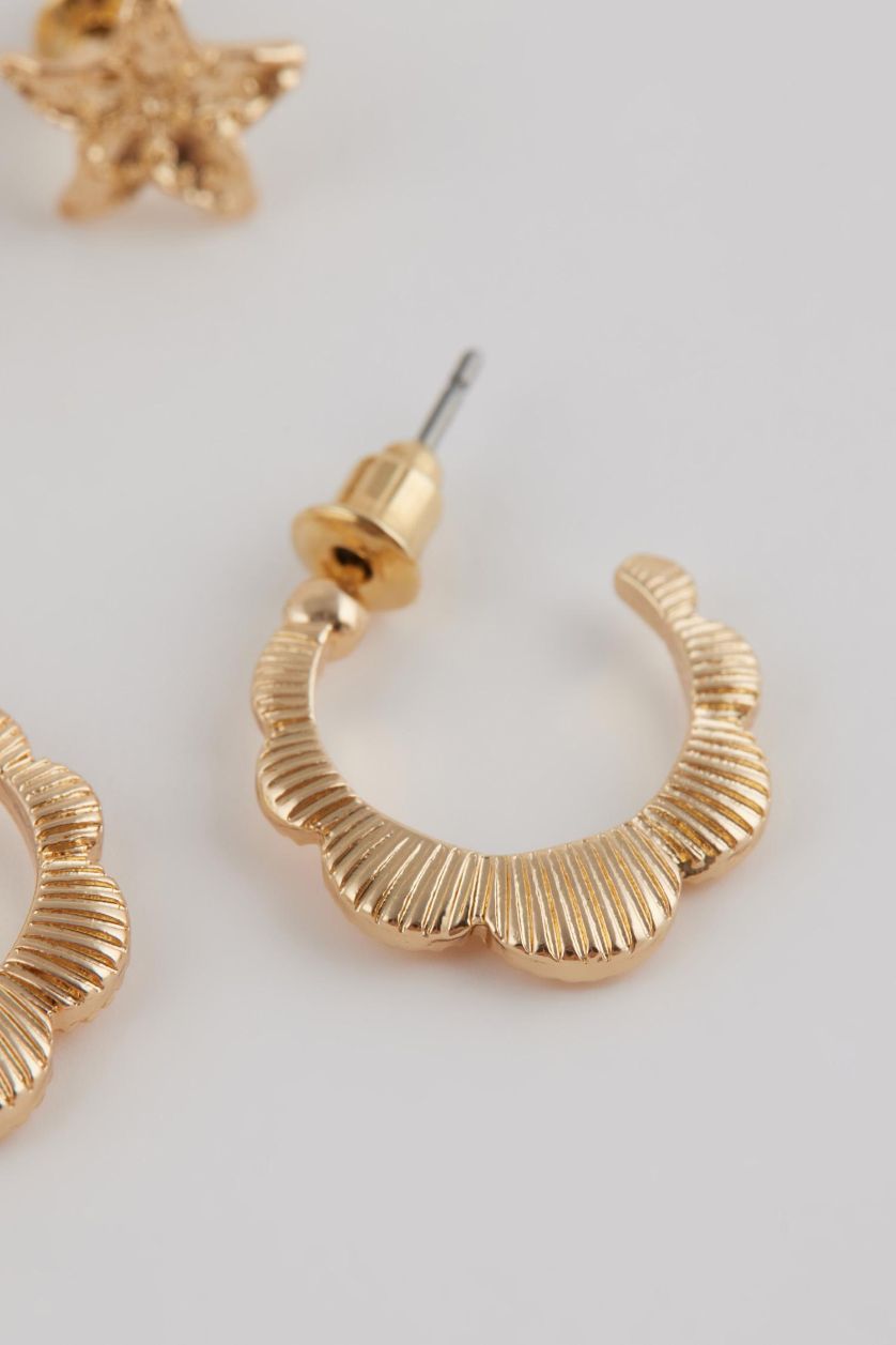 WOMAN GOLD Woman 6 Piece Gold Earrings
