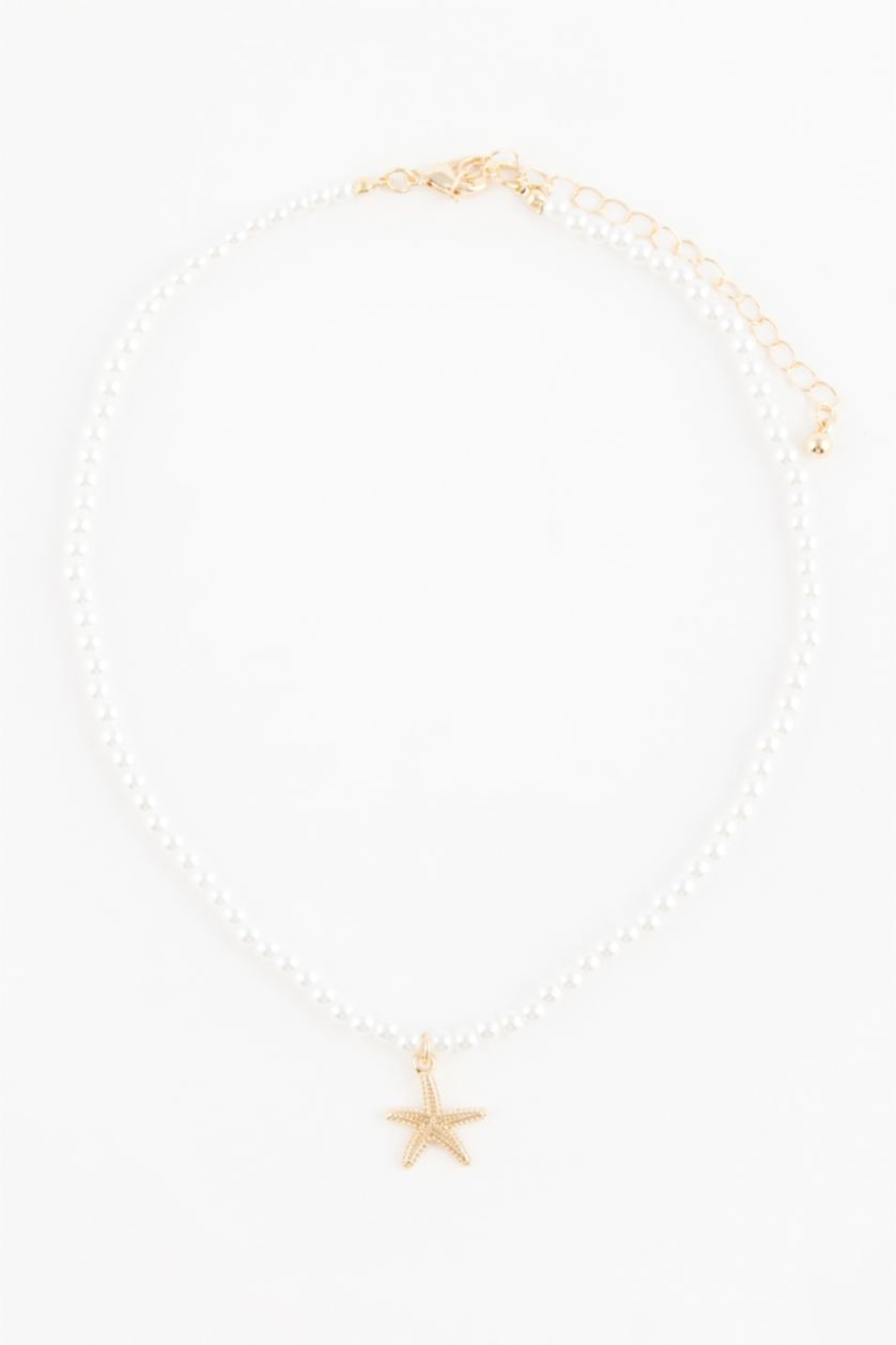 WOMAN MIXED Woman 3 Piece Starfish and Pearl Gold Necklace