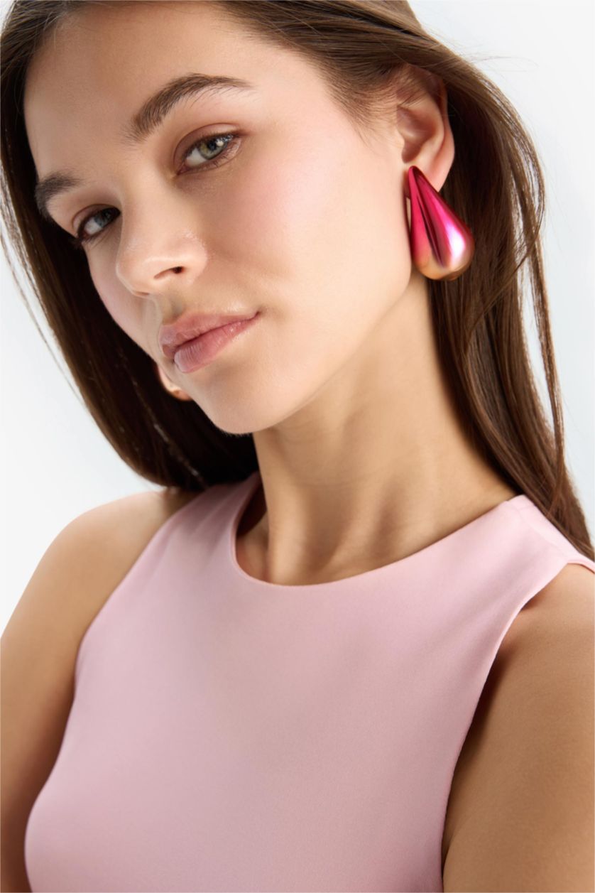 WOMAN MIXED Woman Pink Drop Earrings