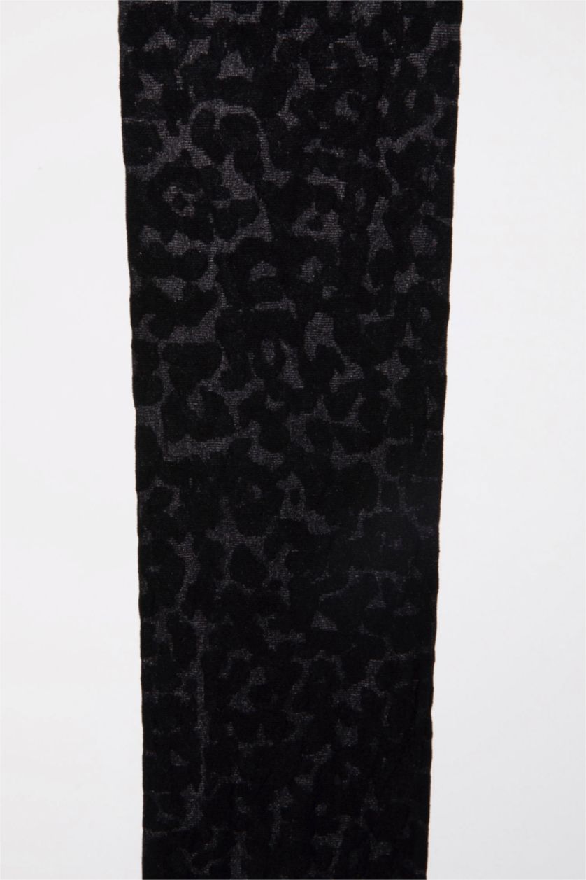 Kadın Siyah Kadın Hayvan Baskılı 30 Denye Külotlu Çorap