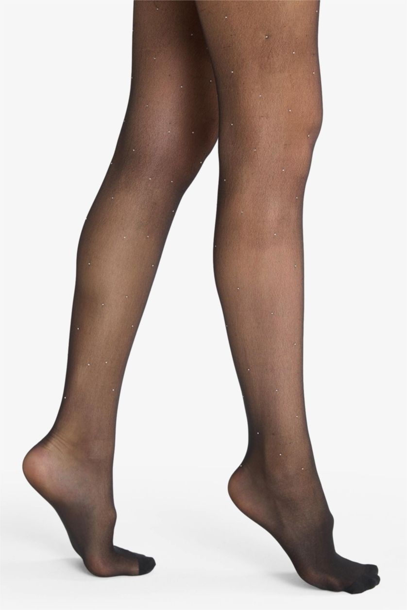 WOMAN Black Woman Cotton Pantyhose