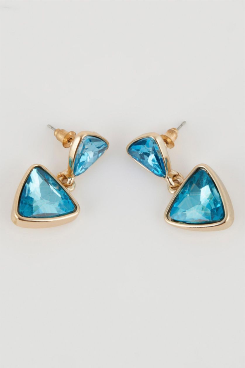 Kadın Mavi Kadın Sallantılı Mavi Taşlı Küpe