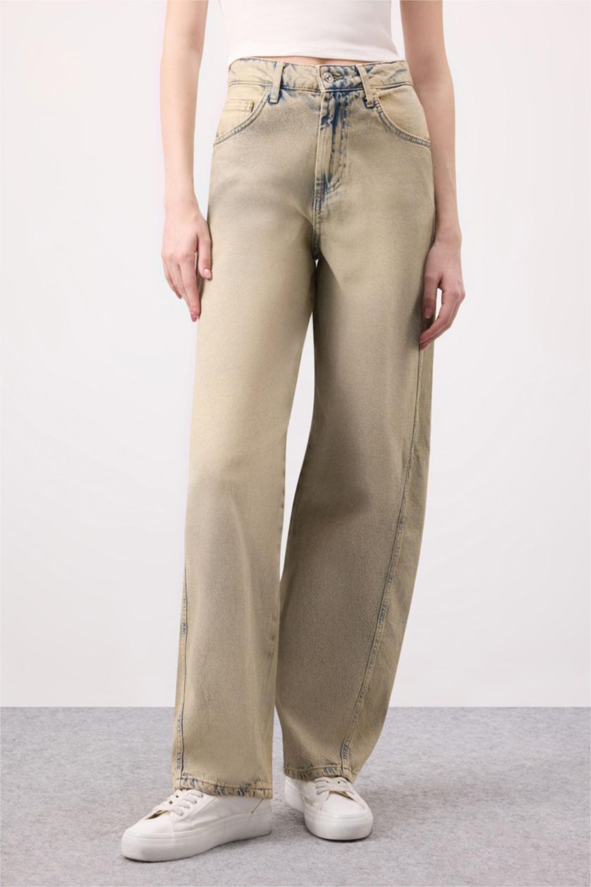 WOMAN Light Indigo High Waist Baggy Fit Trousers